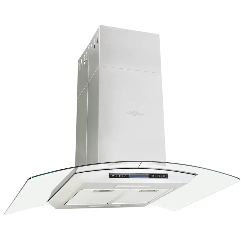 Island Range Hood 90 cm LCD Display Touch Sensor 756 m��/h LED