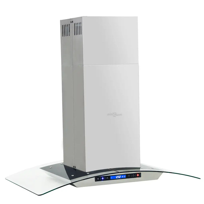 Island Range Hood 90 cm LCD Display Touch Sensor 756 m��/h LED