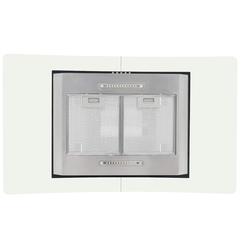 vidaXL Island Range Hood 90 cm Stainless Steel 756 m³/h LED