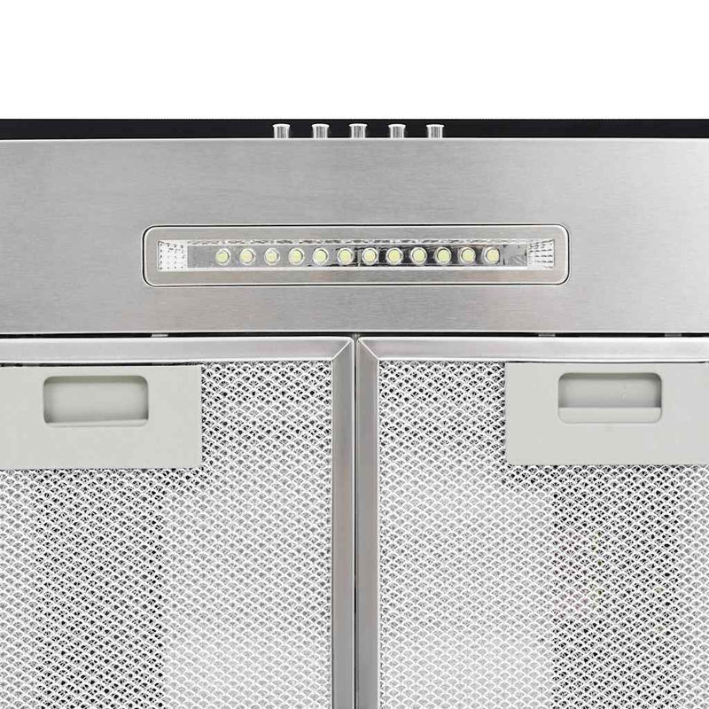 vidaXL Island Range Hood 90 cm Stainless Steel 756 m³/h LED