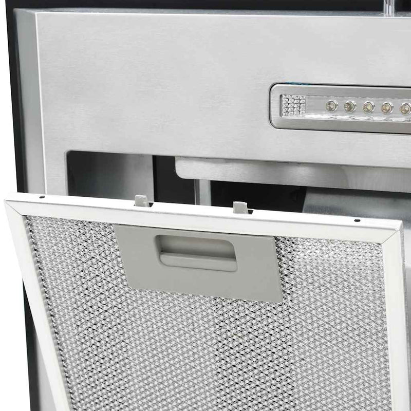 vidaXL Island Range Hood 90 cm Stainless Steel 756 m³/h LED