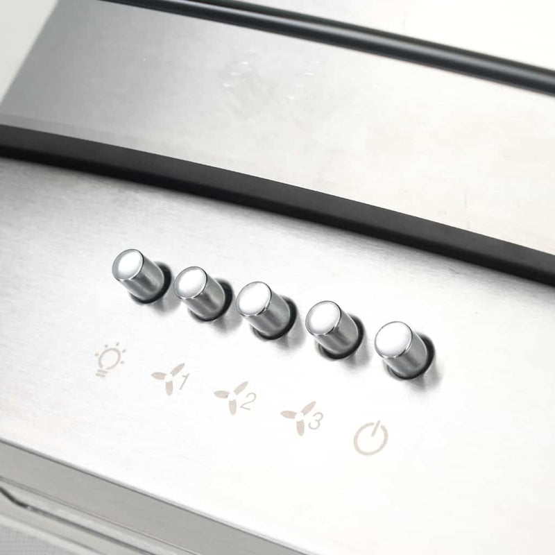 vidaXL Island Range Hood 90 cm Stainless Steel 756 m³/h LED