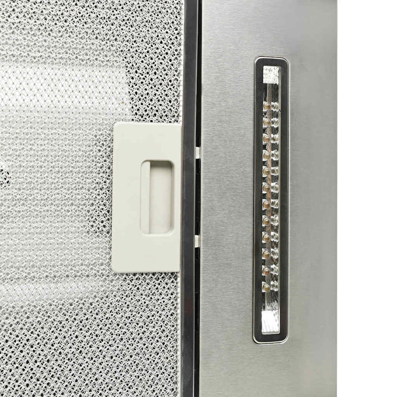 vidaXL Island Range Hood 90 cm Stainless Steel 756 m³/h LED