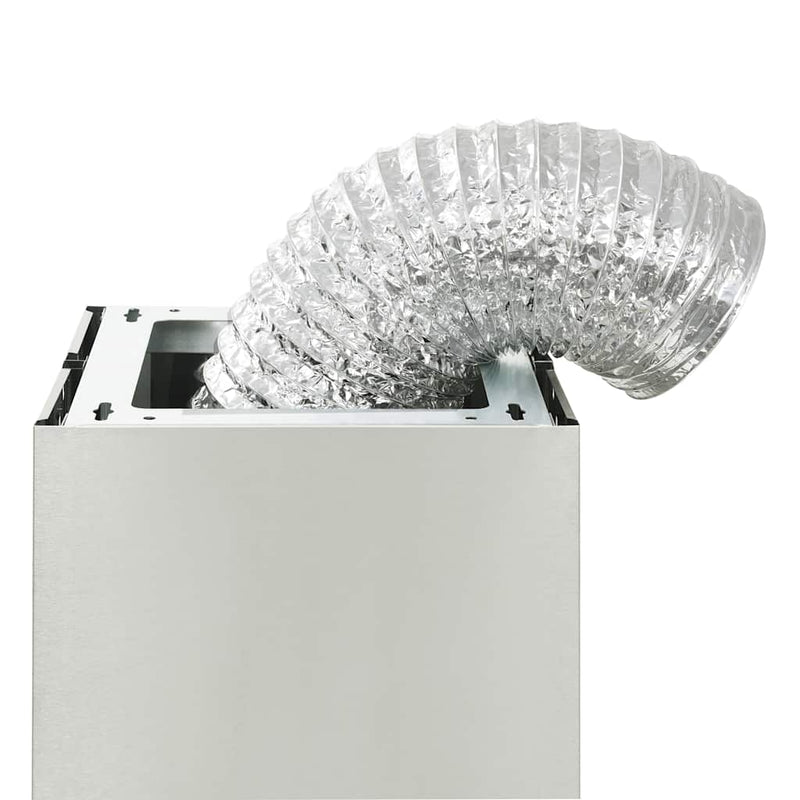 vidaXL Island Range Hood 90 cm Stainless Steel 756 m³/h LED