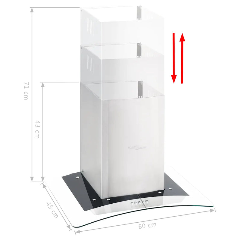 Wall Mounted Range Hood 60 cm Stainless Steel 756 m��/h LED