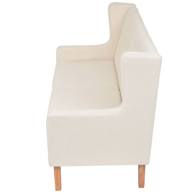 vidaXL Sofa Set 2 Pieces Fabric Cream White