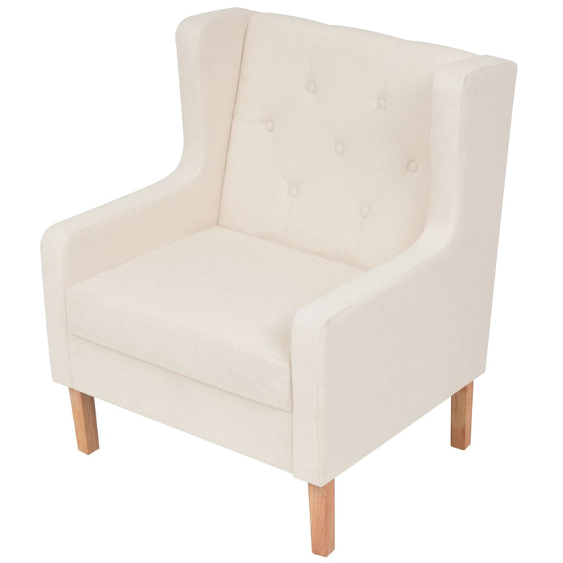 vidaXL Sofa Set 2 Pieces Fabric Cream White