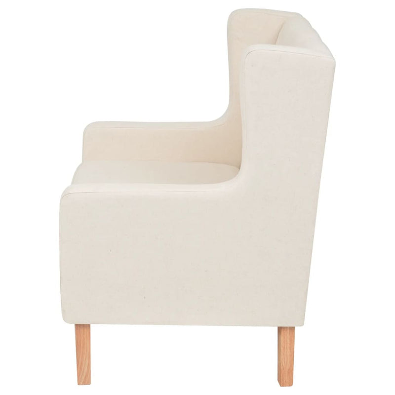 vidaXL Sofa Set 2 Pieces Fabric Cream White