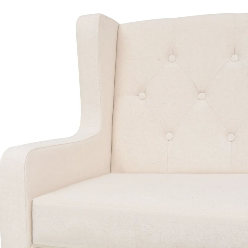 vidaXL Sofa Set 2 Pieces Fabric Cream White