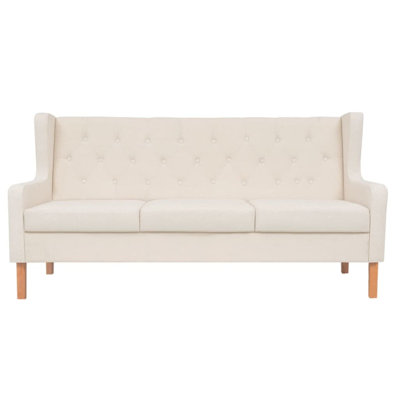 vidaXL Sofa Set 2 Pieces Fabric Cream White