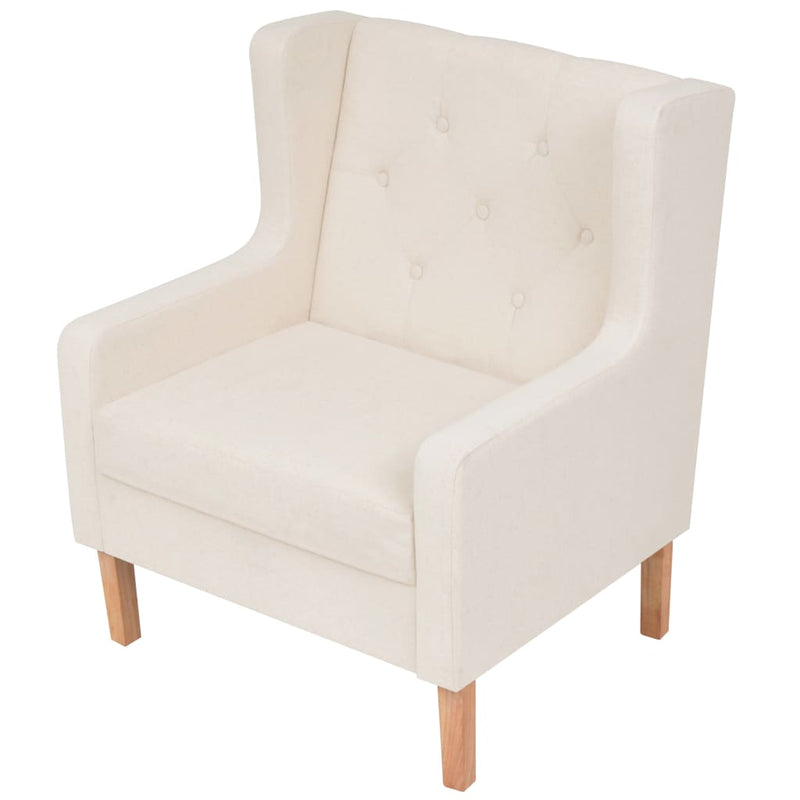 vidaXL Sofa Set 2 Pieces Fabric Cream White