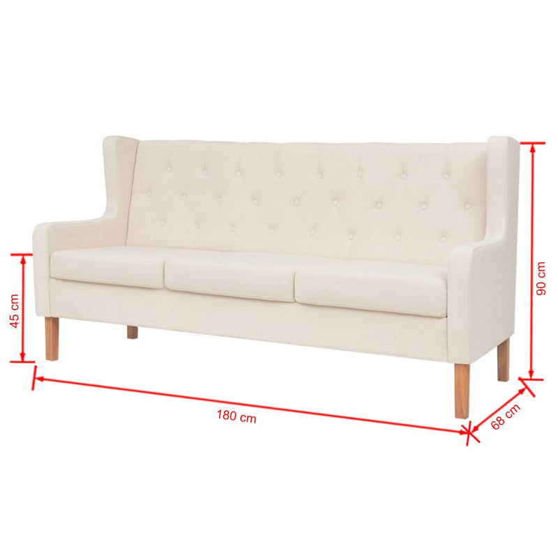 vidaXL Sofa Set 2 Pieces Fabric Cream White