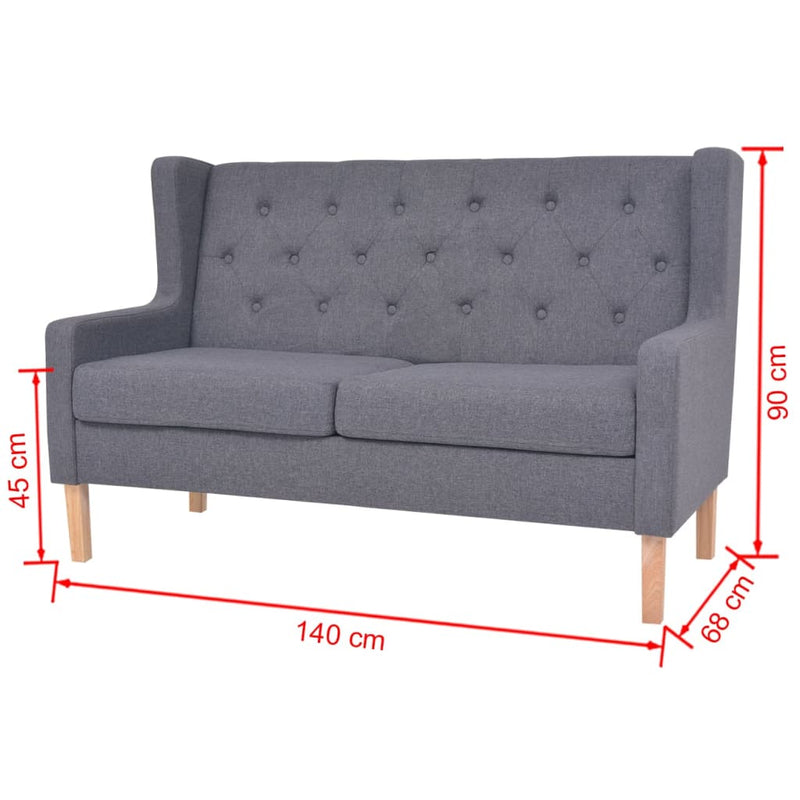 vidaXL Sofa Set 2 Pieces Fabric Grey