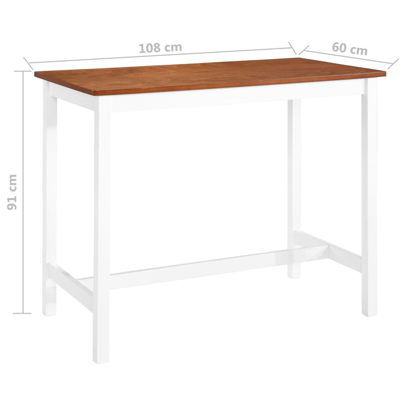 vidaXL Bar Table and Stool Set 3 Pieces Solid Wood