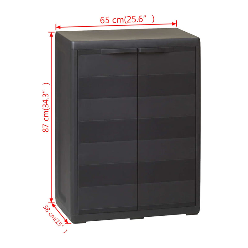 Garden Storage Cabinet with 1 Shelf Black