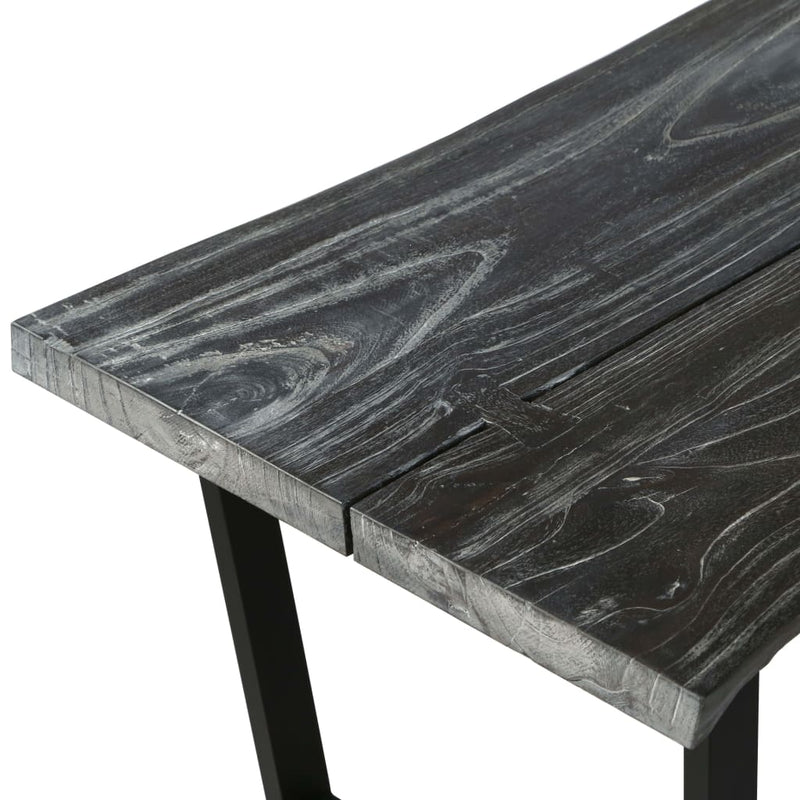 vidaXL Coffee Table Solid Mindi Wood 102x56x41 cm Grey