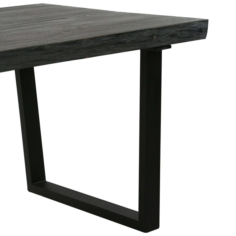 vidaXL Coffee Table Solid Mindi Wood 102x56x41 cm Grey