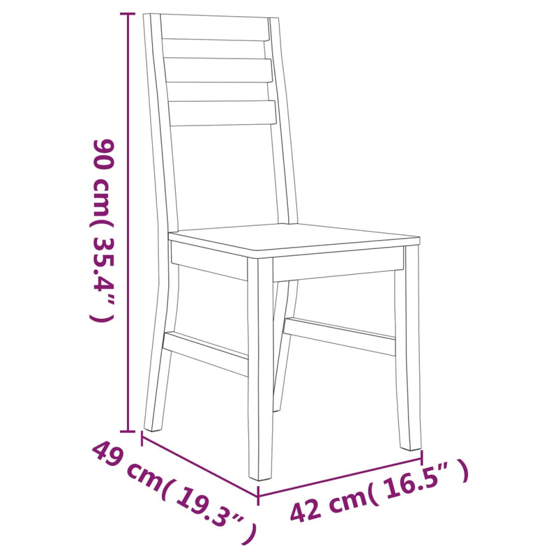 vidaXL Dining Chairs 4 pcs Solid Acacia Wood