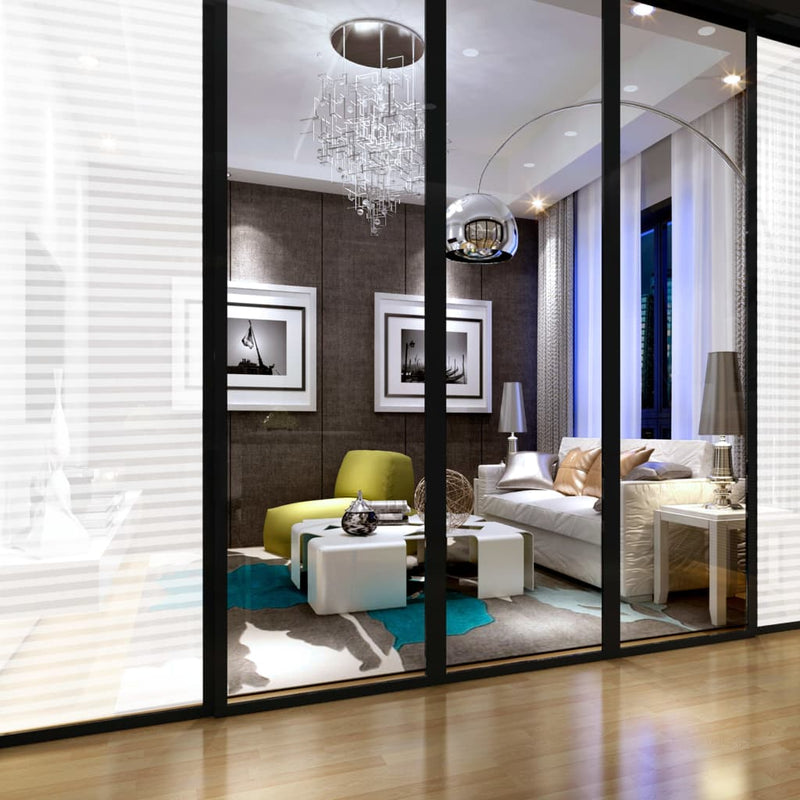 vidaXL Window Film Frosted Stripes Design 0,9x5 m PVC