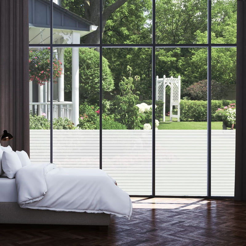 vidaXL Window Film Frosted Stripes Design 0,9x10 m PVC