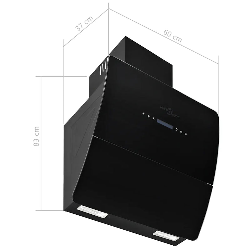 Wall Mounted Range Hood Stainless Steel 756 m��/h 60 cm Black