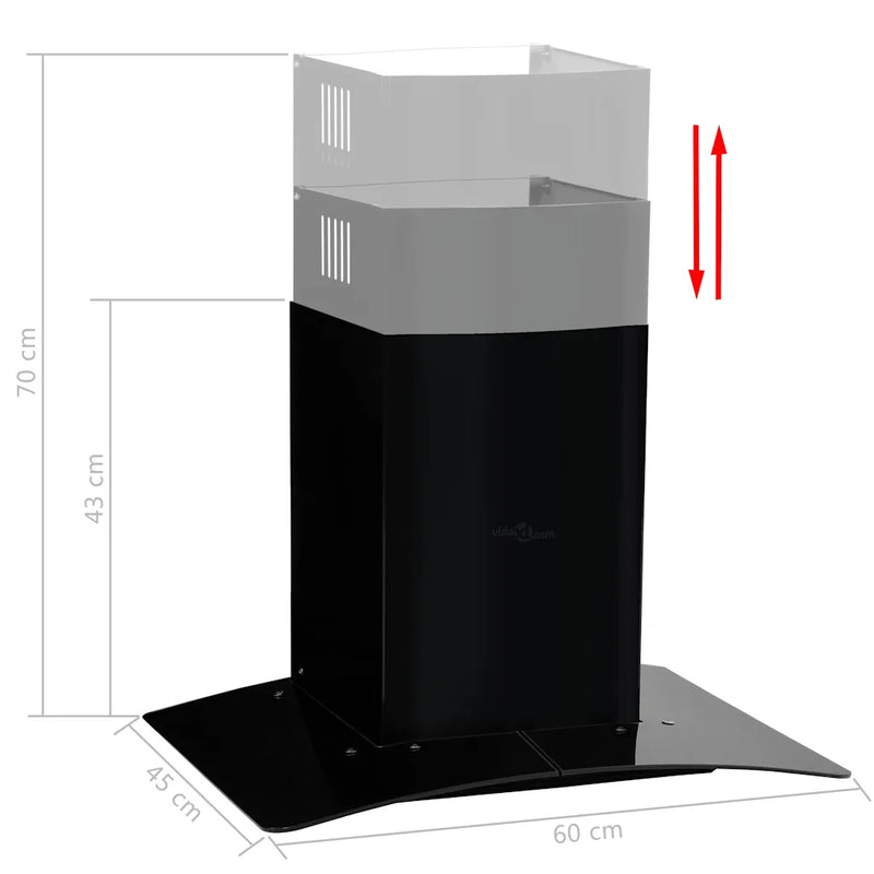 Wall Mounted Range Hood Stainless Steel 756 m��/h 60 cm Black