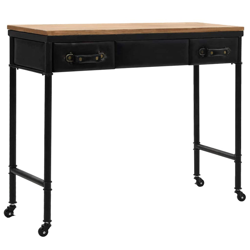 vidaXL Console Table MDF and Fir Wood 100x33.5x80 cm