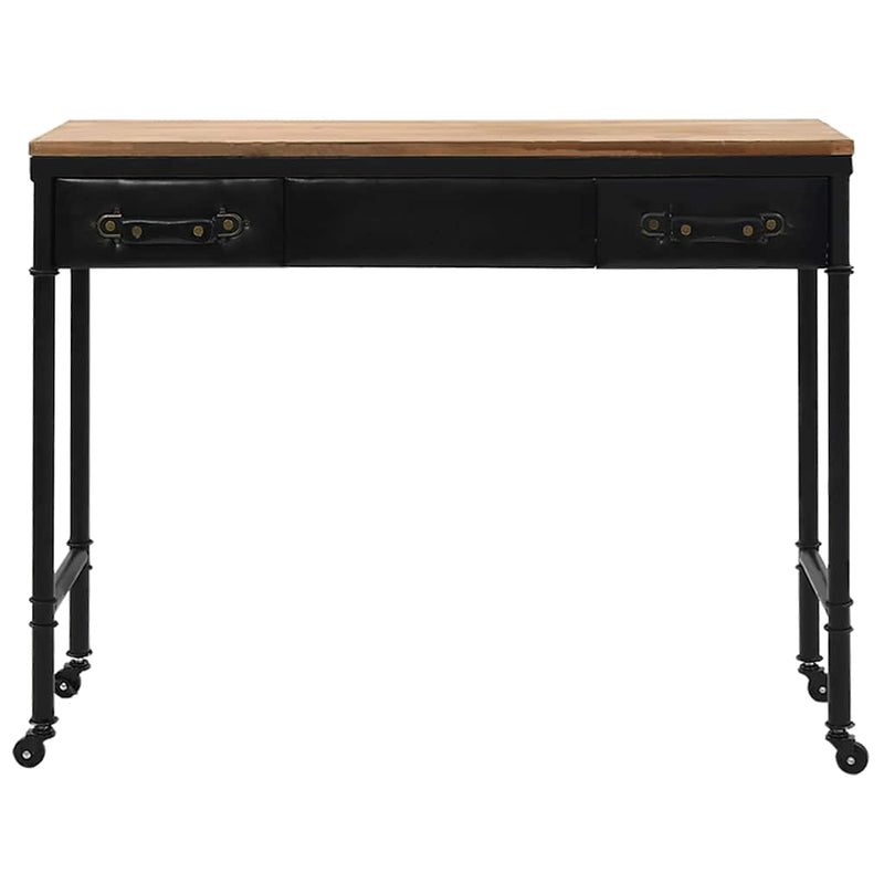 vidaXL Console Table MDF and Fir Wood 100x33.5x80 cm
