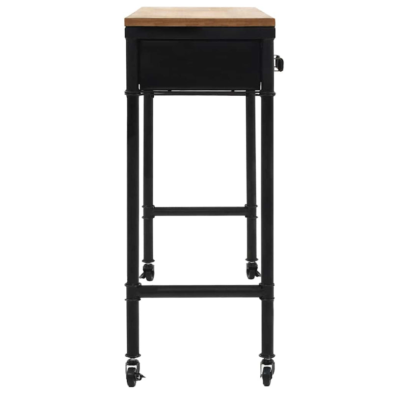 vidaXL Console Table MDF and Fir Wood 100x33.5x80 cm