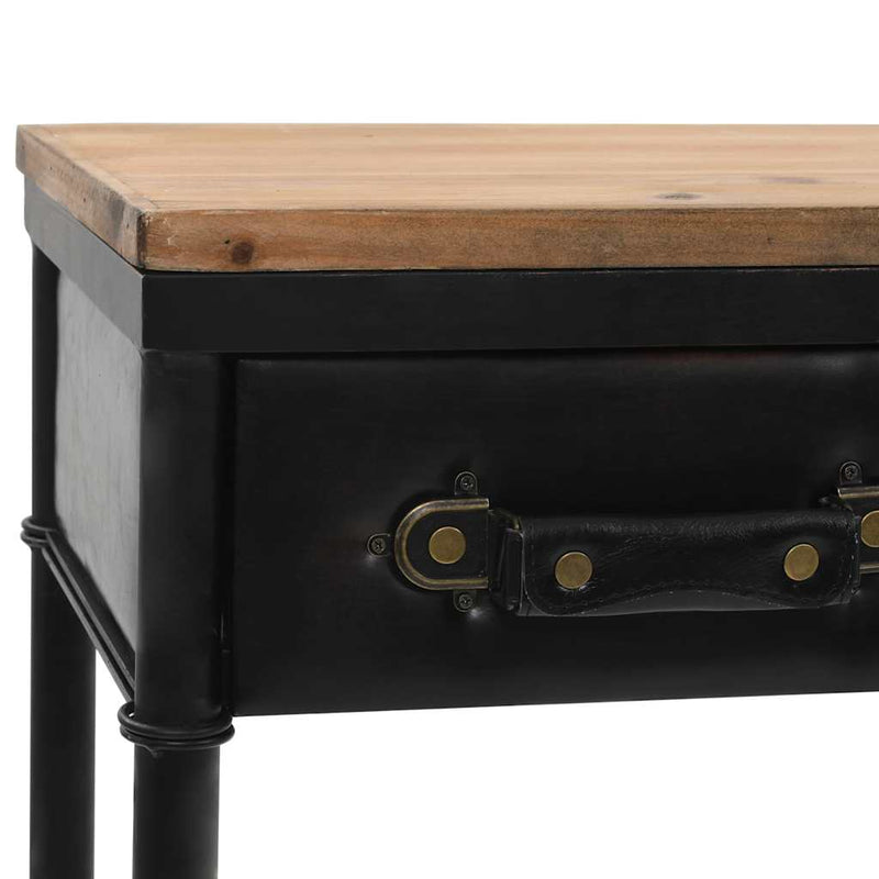 vidaXL Console Table MDF and Fir Wood 100x33.5x80 cm