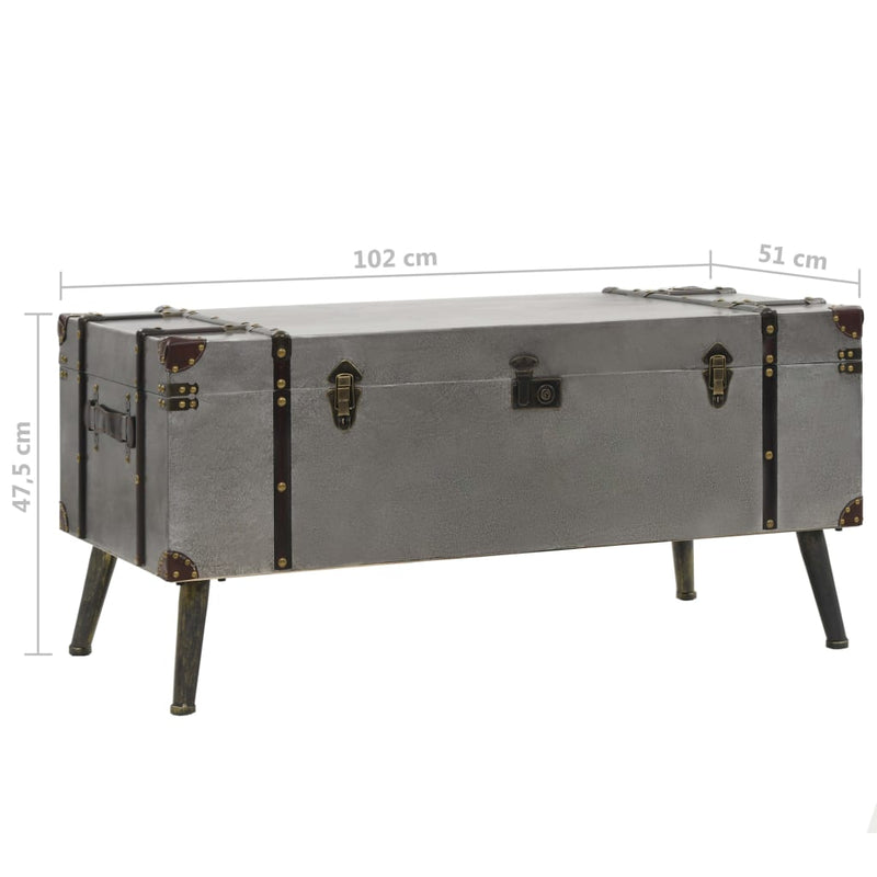 vidaXL Coffee Table MDF and Aluminium 102x51x47.5 cm