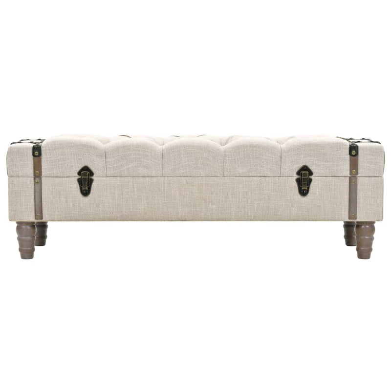 vidaXL Storage Bench Solid Wood and Steel 111x34x37 cm