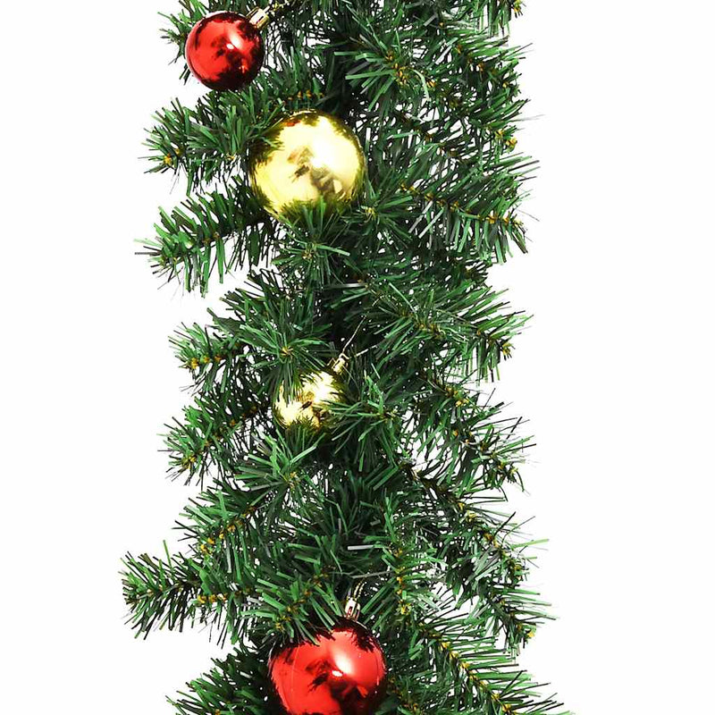 vidaXL Christmas Garland Decorated with Baubles and LED Lights 5 m