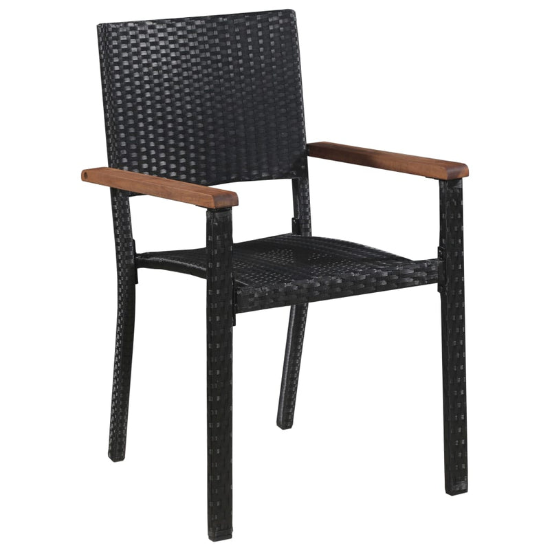 vidaXL Outdoor Chairs 2 pcs Poly Rattan Black