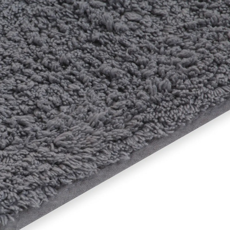 Bathroom Mat Set 2 Pieces Fabric Grey