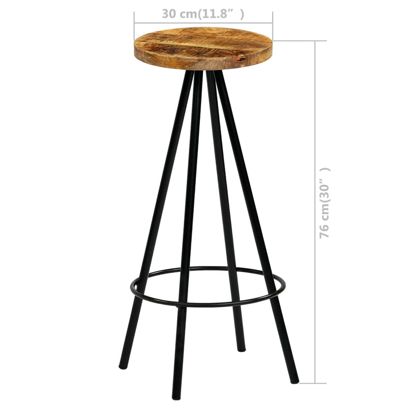 vidaXL Bar Chairs 4 pcs Solid Mango Wood
