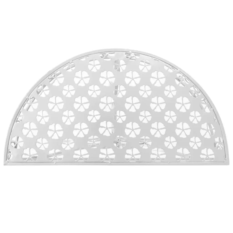Side Table Vintage Style Half Round Metal 72x36x74 cm Silver