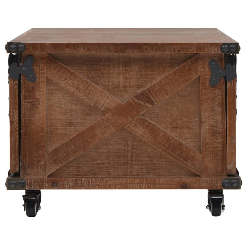 Coffee Table Solid Fir Wood 91x51x38 cm Brown