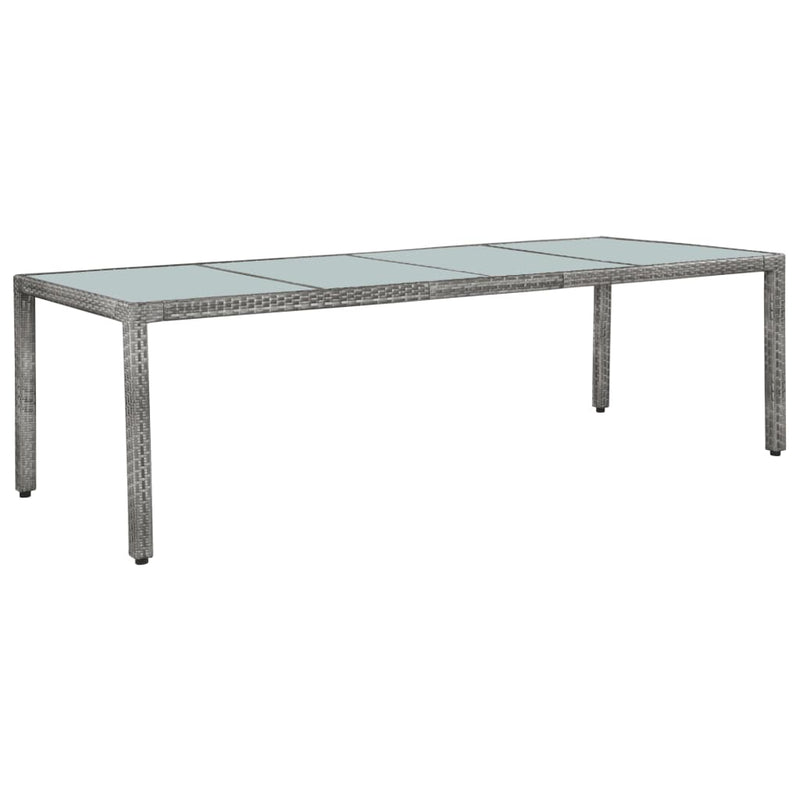 vidaXL 11 Piece Outdoor Dining Set with Cushions Poly Rattan Grey