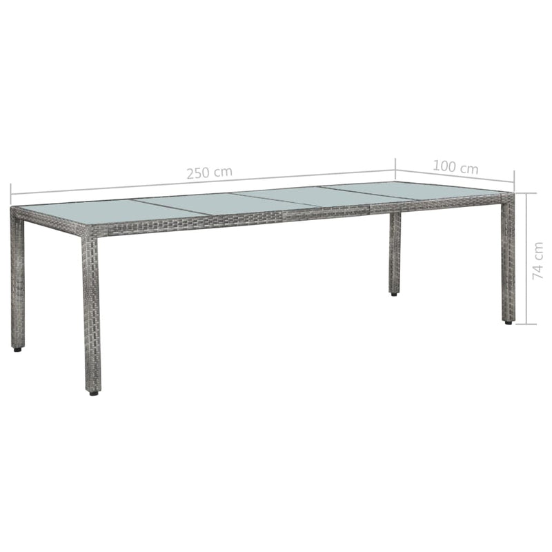 vidaXL 11 Piece Outdoor Dining Set with Cushions Poly Rattan Grey