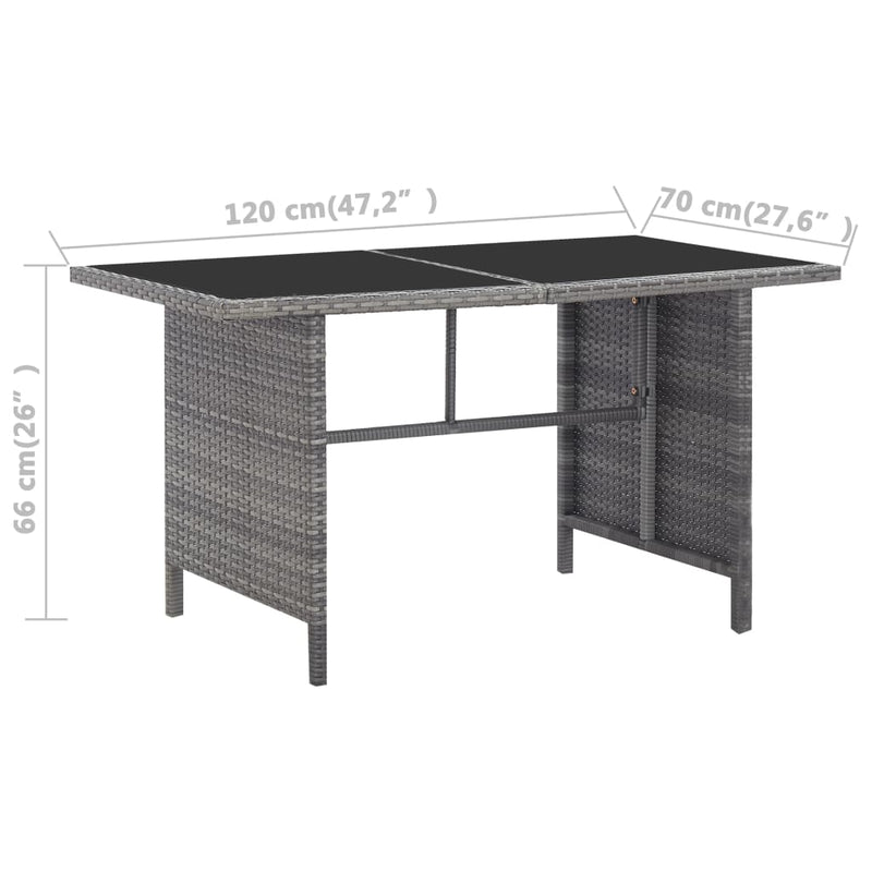 vidaXL 6 Piece Garden Lounge Set with Cushions Poly Rattan Grey