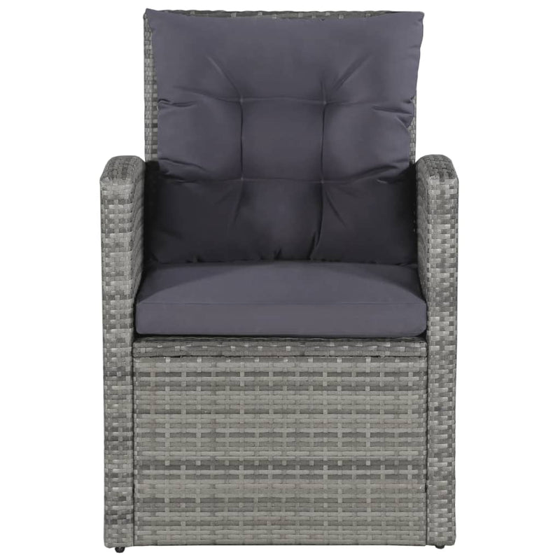 vidaXL 6 Piece Garden Lounge Set with Cushions Poly Rattan Grey