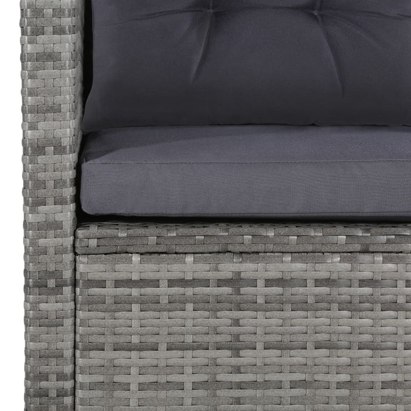 vidaXL 6 Piece Garden Lounge Set with Cushions Poly Rattan Grey