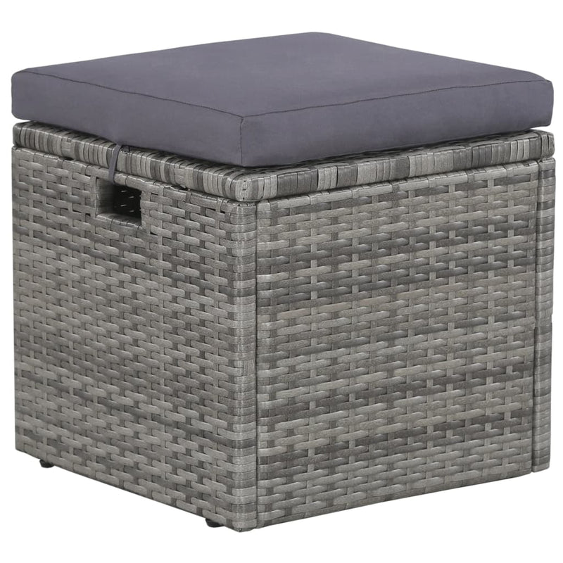 vidaXL 6 Piece Garden Lounge Set with Cushions Poly Rattan Grey