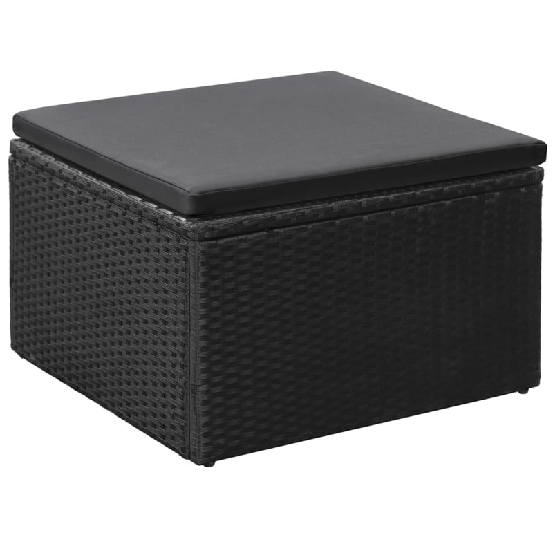 vidaXL 4 Piece Garden Lounge Set Poly Rattan Black and Grey