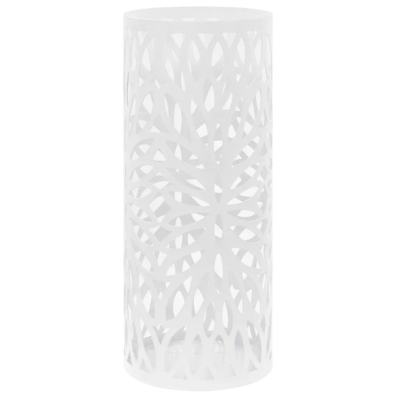 Umbrella Stand Leaves Steel White