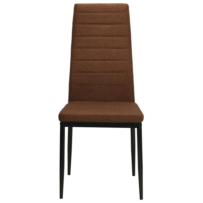 vidaXL Dining Chairs 2 pcs Brown Fabric
