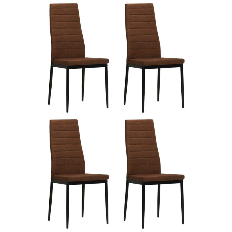 vidaXL Dining Chairs 4 pcs Brown Fabric