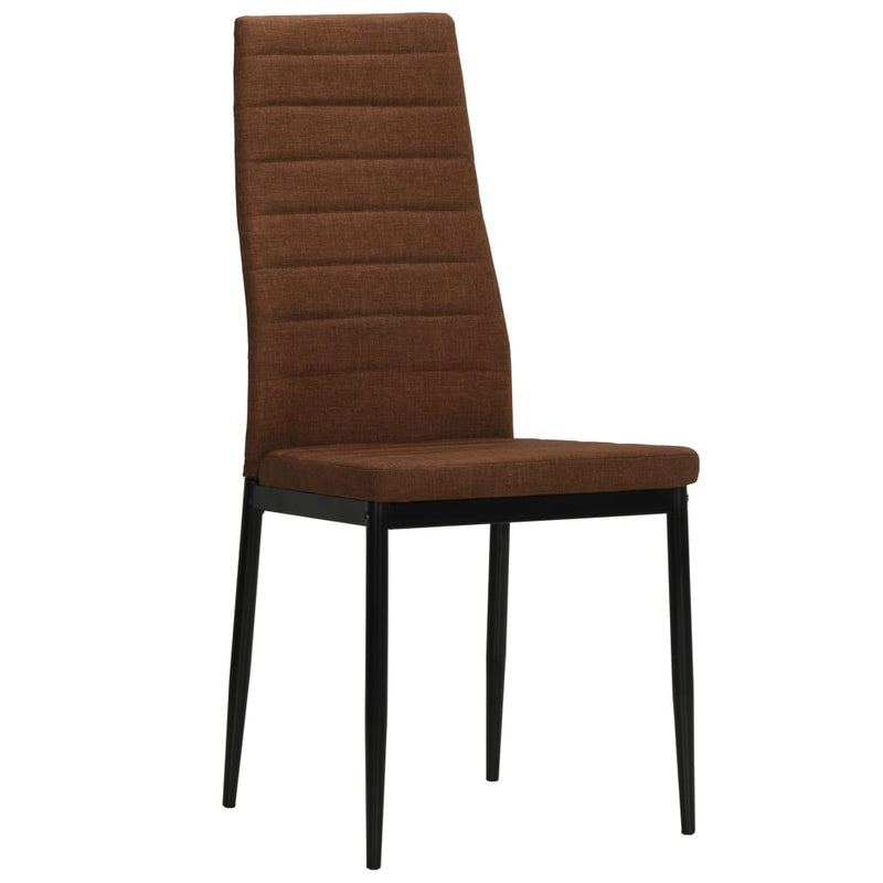 vidaXL Dining Chairs 4 pcs Brown Fabric