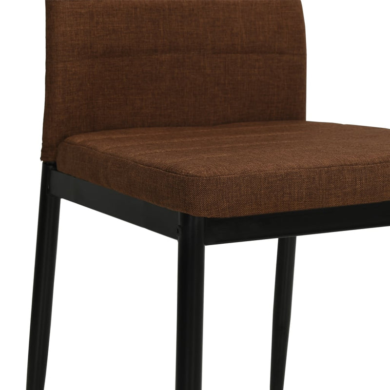 vidaXL Dining Chairs 4 pcs Brown Fabric